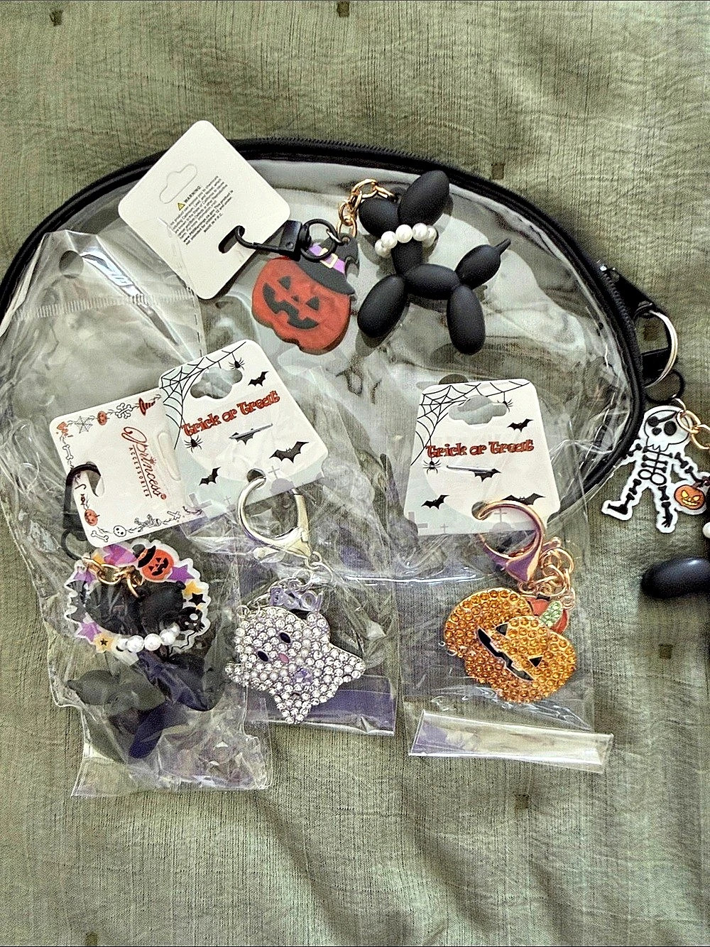 Halloween Keychain Charm Assortment Black Orange NWT
